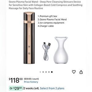 Ozone Plasma Facial Wand | Deep Pore Cleansing + Cold Compress Skincare Device